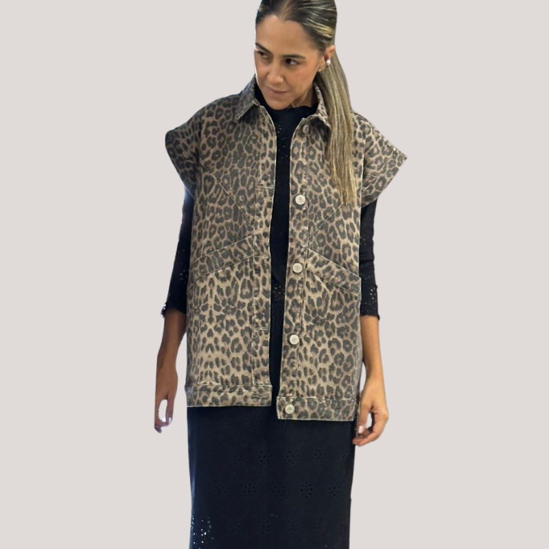 CHALECO ANIMAL PRINT OVERSIZED