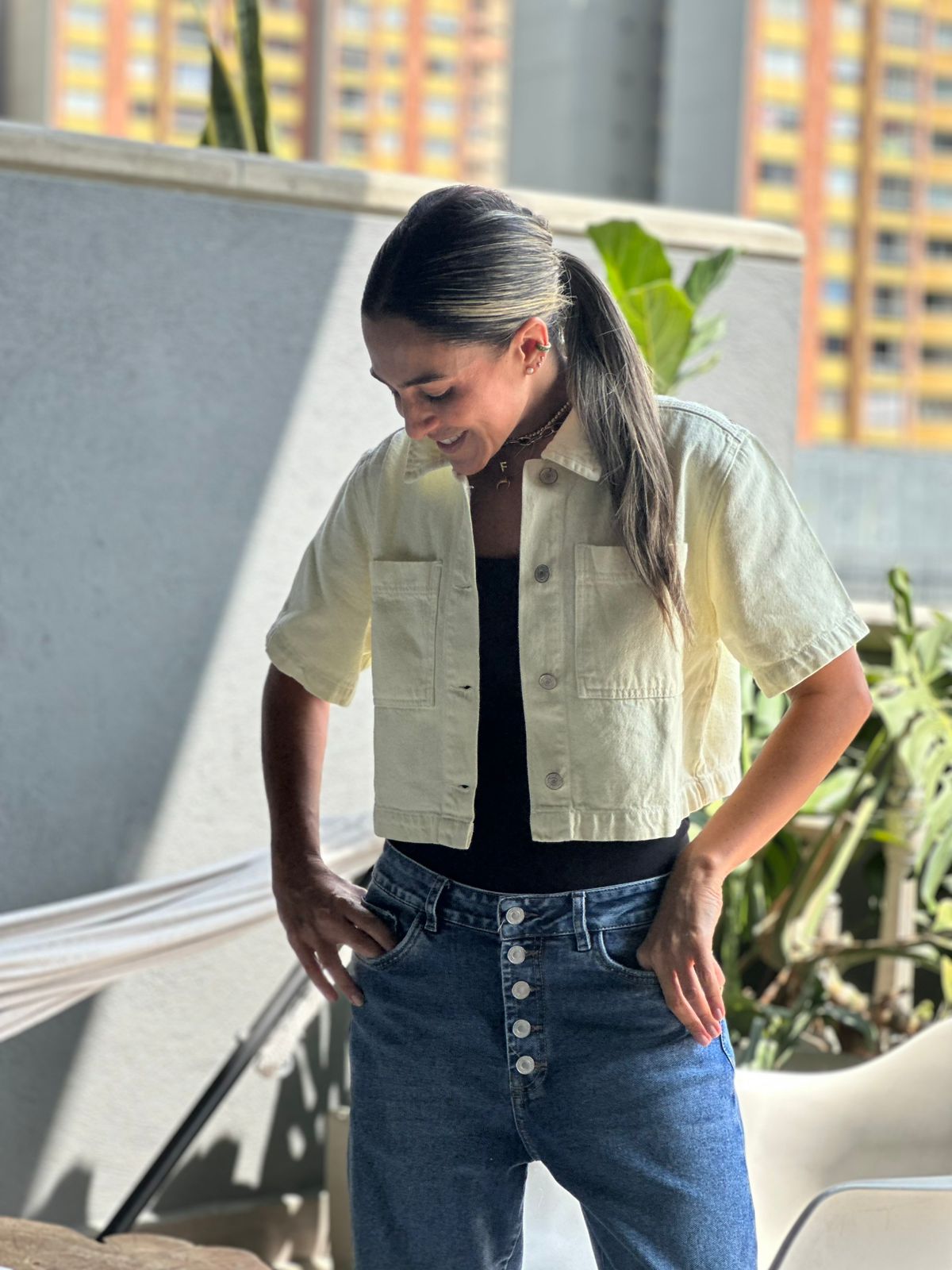 CHALECO AMARILLO PASTEL DENIM