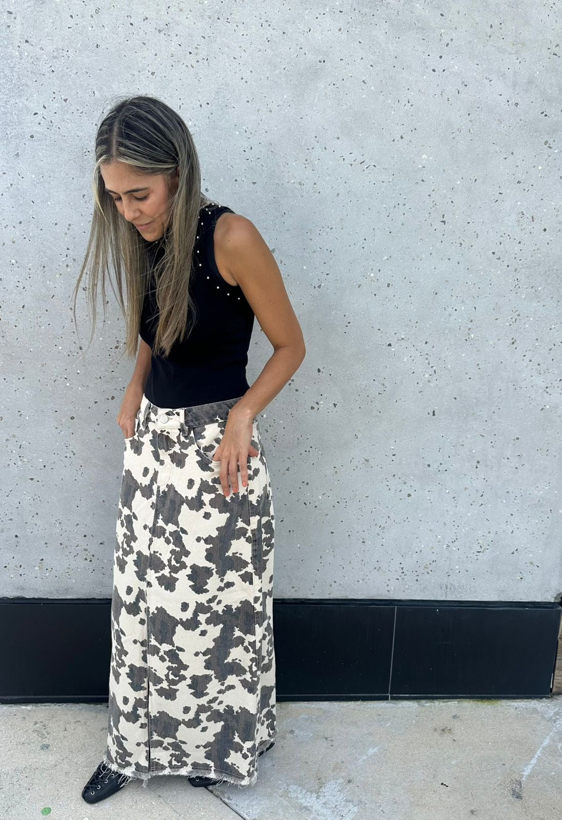 FALDA DENIM COW