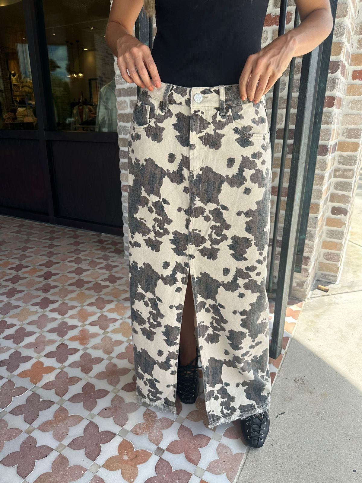 FALDA DENIM COW