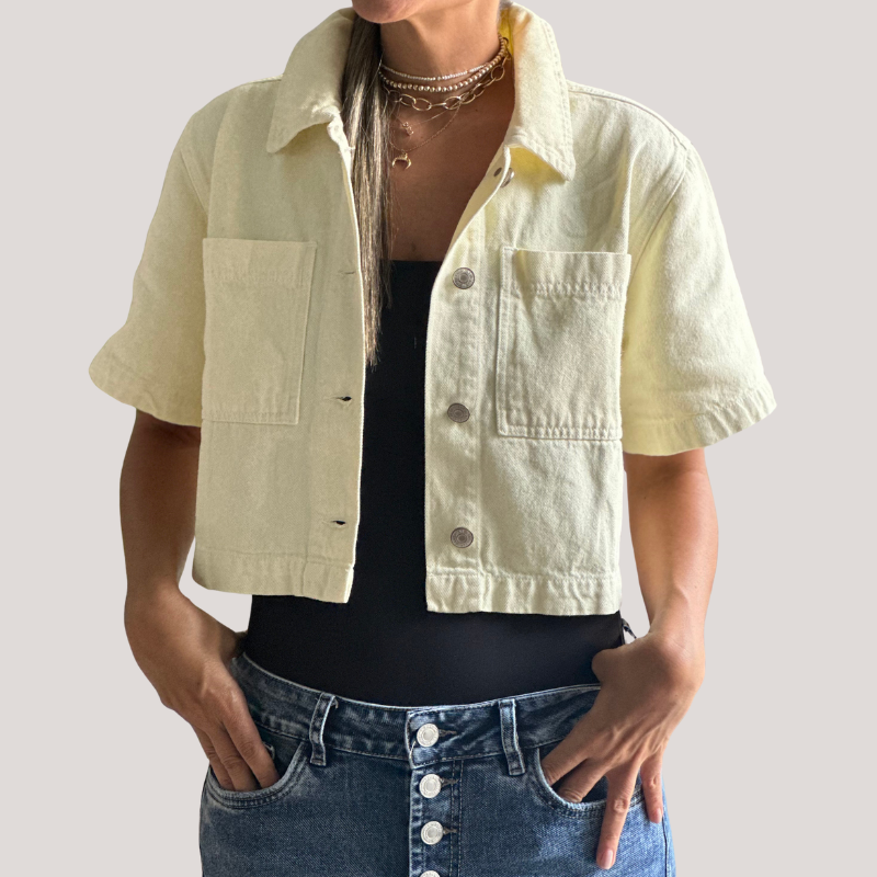 CHALECO AMARILLO PASTEL DENIM